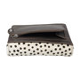 Dark Brown leather Ladies Wallet - White Cheetah Print - Small size
