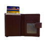 Card Holder with Card Protector Burgundy Red leather