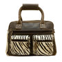 Leather Westernbag Bag Dark Brown with a Zebra Print