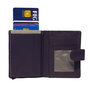 Leather Mini Wallet with Aluminum Cardprotector Dark Purple