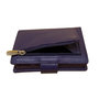Leather Mini Wallet with Aluminum Cardprotector Dark Purple