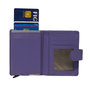 Card holder with card protector made of violet leather