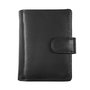 Leather Mini Wallet with Aluminum Cardprotector Black