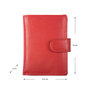 Leather Mini Wallet with Aluminum Card Protector Red