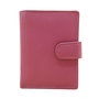 Leather Mini Wallet with Aluminum Card Protector Pink