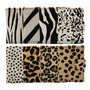 Leather Mini Wallet Black with Card Protector and Zebra Print