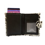 Black Leather Card Holder with Card Protector and Animal Print