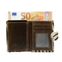 Leather Mini Wallet Cognac with Card Protector and Zebra Print