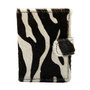 Leather Creditcard Holder Cognac with Card Protector and Zebra Print