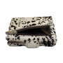 Cognac Leather Card Holder with Card Protector and Animal Print