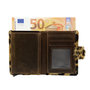 Leren Mini Wallet Cognac met Cardprotector en Jaguar Print