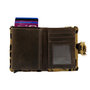 Leren Mini Wallet Donkerbruin met Cardprotector en Jaguar Print