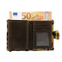 Leren Mini Wallet Donkerbruin met Cardprotector en Jaguar Print