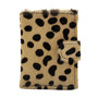Leren Mini Wallet Donkerbruin met Card Protector en Cheetah Print