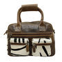 Leather Cowboysbag Brown with a Zebra Print