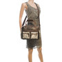 Leather Shoulderbag Brown with an Animal Print