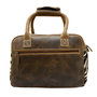 Leather Shoulderbag Brown with an Animal Print