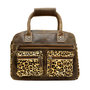 Leather Shoulderbag Brown with a Leopard Print