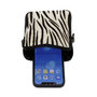 Black Leather Phone Pouch with Zebra Print-1