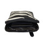 Black Leather Phone Pouch with Zebra Print