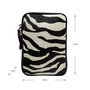 Black Leather Phone Pouch with Zebra Print