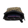 Black Leather Phone Pouch with Tiger Print