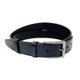 Ladies - Men's Belt Made Of Dark Blue Leather - 3 cm Wide