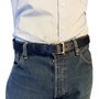 Ladies - Men's Belt Made Of Dark Blue Leather - 3 cm Wide