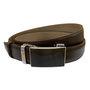 Leather Men Belt Dark Brown with Automatic Buckle