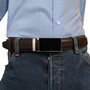 Leather Men Belt Dark Brown with Automatic Buckle