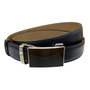 Leather Men Belt Dark Blue with Automatic Buckle