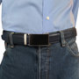 Leather Men Belt Dark Blue with Automatic Buckle