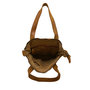 Women's leather shoulder bag made of light brown braided leather