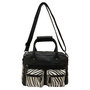Handtasje Cowboysbag Dames Leer Zwart met een Zebraprint