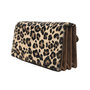 Brown Leather Ladies Wallet with Leopard Print
