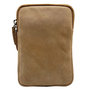 Phone Bag Crossbody Taupe Beige Leather