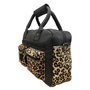 Shoulder Bag Women Leather Black with a Panther Print