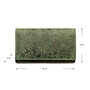 Ruime RFID dames portemonnee van groen leer met een bloemenprint