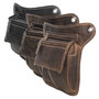 Motorcycle bag waist bag made of black buffalo leather