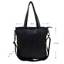 Women's Shopper with Zipper in Black Washed Leather