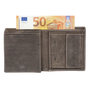 Wallet Men Billfold of Dark Brown Buffalo Leather