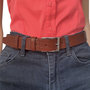 Belt Women - Belt Men 3 cm Light Brown Leather with Print