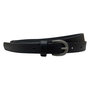 Waist Belt Women - 2 cm Belt Croco Print - Black Leather