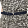 Waist Belt Women - 2 cm Belt Croco Print - Dark Blue Leather