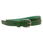 Waist Belt Women - 2 cm Belt Croco Print - Green Leather