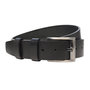 Leather clothing belt of 4 cm wide black with a sturdy buckle
