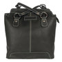Backpack or Shoulder Bag of Black Buffalo Leather