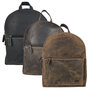 Cognac Buffalo Leather Compact Backpack