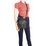 Black Leather Shoulder Bag With Flap And Buckle