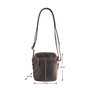 Dark brown leather shoulder bag for ladies or gentlemen